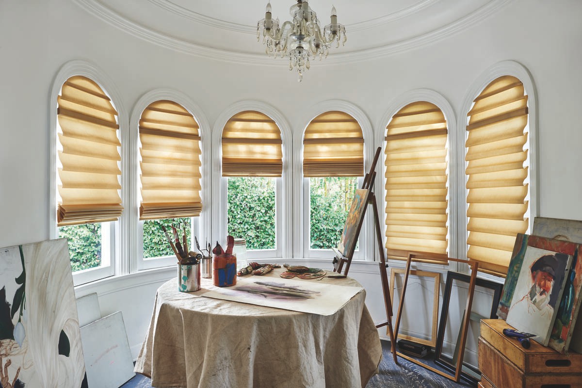 Vignette® Modern Roman Shades near Melissa, Texas (TX) with various styles, colors, and fold sizes.
