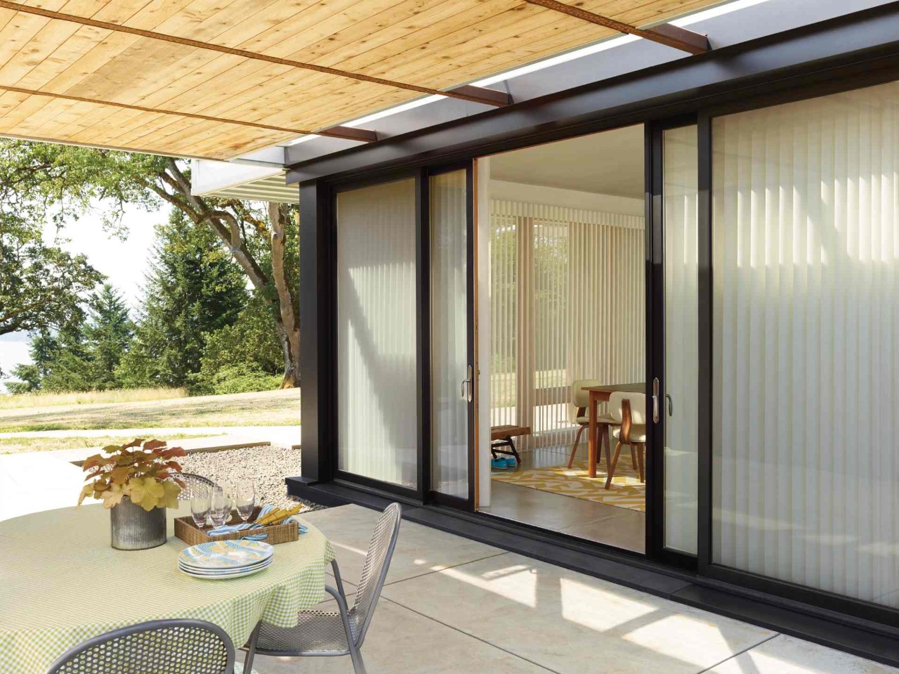  Hunter Douglas Luminette® Sheer Panels as sliding door window treatments near Dallas, Texas (TX)